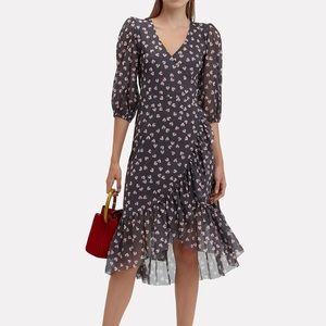 GANNI Tilden wrap dress mesh Intermix 34
